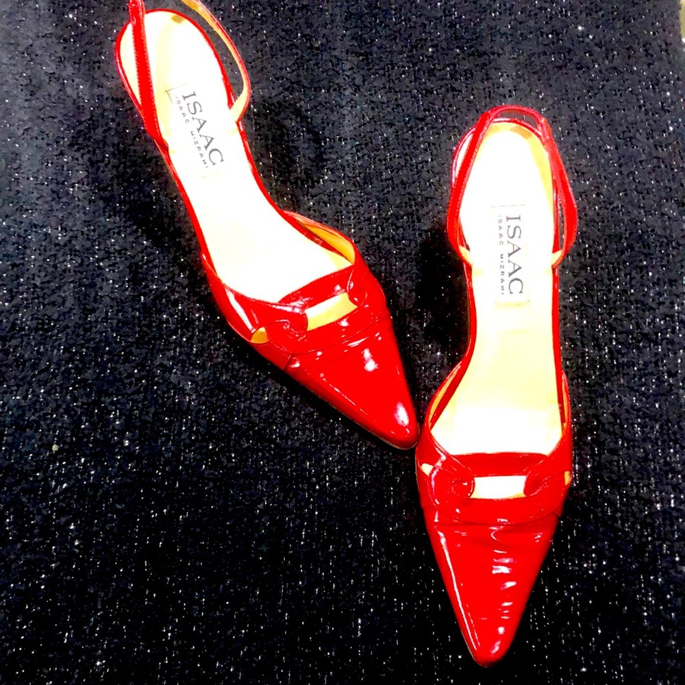 Isaac Mizrahi red sling backs